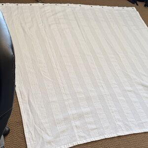 Textured White Stripe Curtain Panel - Unbranded